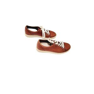 Ecco Womens Brown Leather Lace-Up Sneakers Size 37